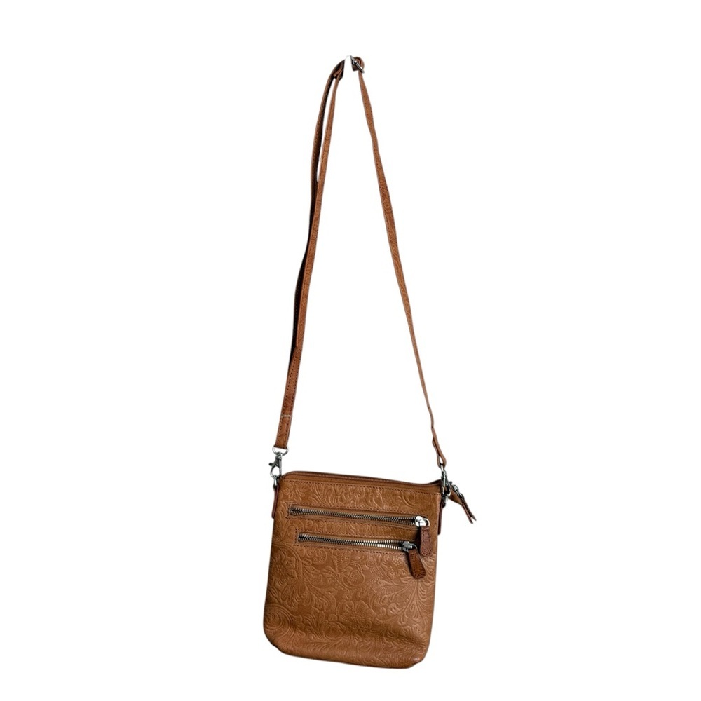 Bueno Leather Collection  Leather Crossbody Bag Tan Embossed - Picture 5 of 5